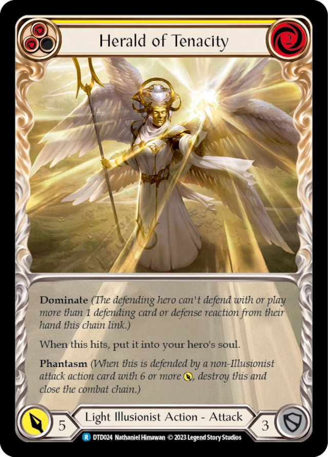 [024]【EN】【Extended Art】Herald of Tenacity[黄]【DTD】[R][Light Illusionist]