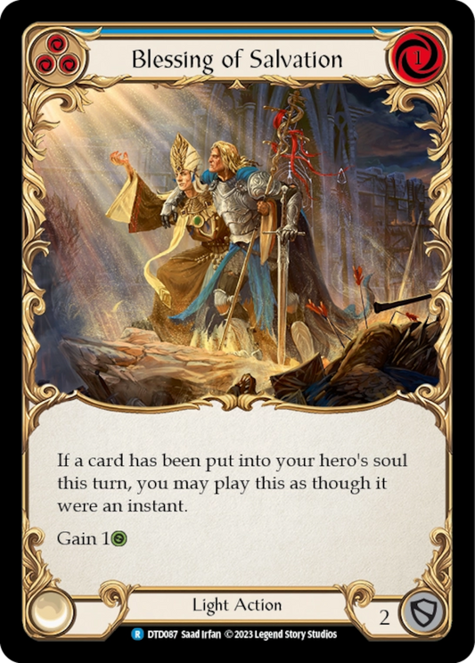 [087]【EN】【Rainbow Foil】Blessing of Salvation[青]【DTD】[R][Light]