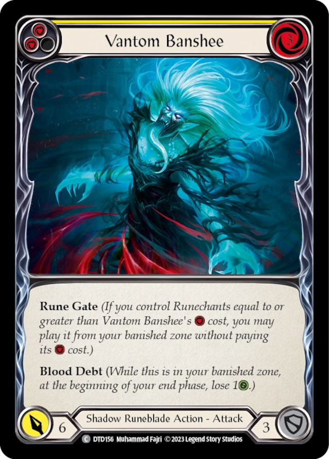 [156]【EN】【Rainbow Foil】Vantom Banshee[黄]【DTD】[C][Shadow Runeblade]