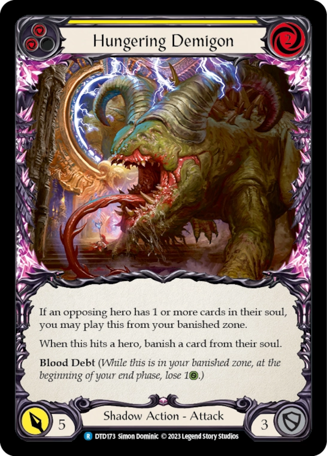 [173]【EN】【Rainbow Foil】Hungering Demigon[黄]【DTD】[R][Shadow]