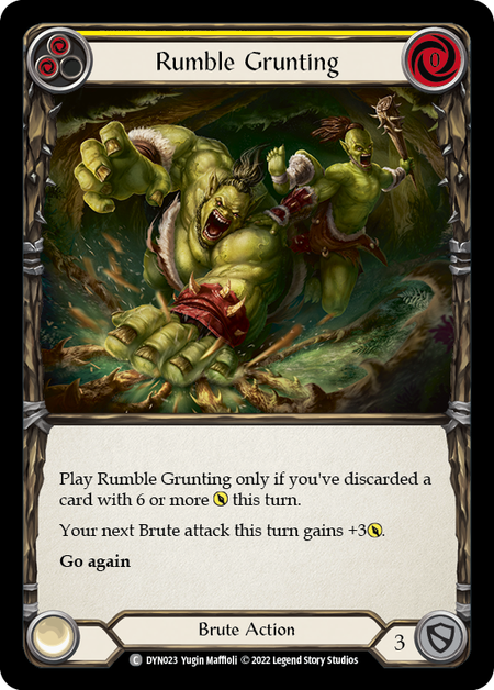 [023]【EN】【Rainbow Foil】Rumble Grunting (黄)【DYN】[C][Brute]