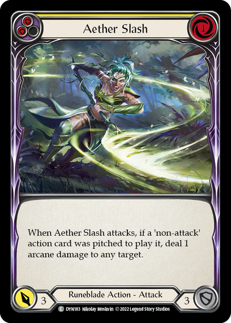 [183]【EN】【Rainbow Foil】Aether Slash (黄)【DYN】[C][Runeblade]