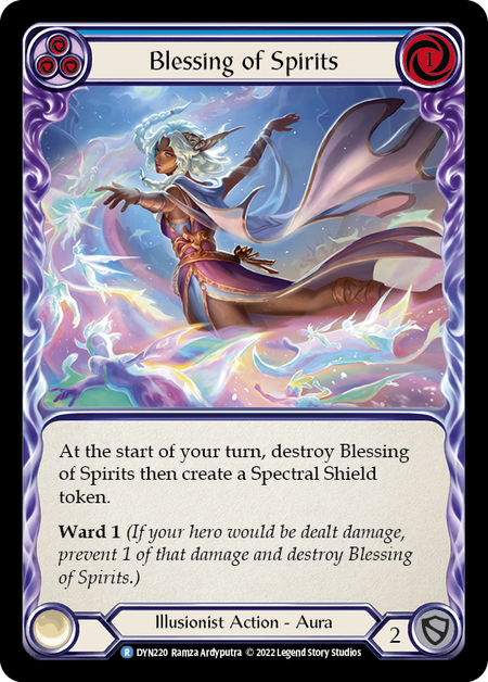 [220]【EN】【Rainbow Foil】Blessing of Spirits (青)【DYN】[R][Illusionist]