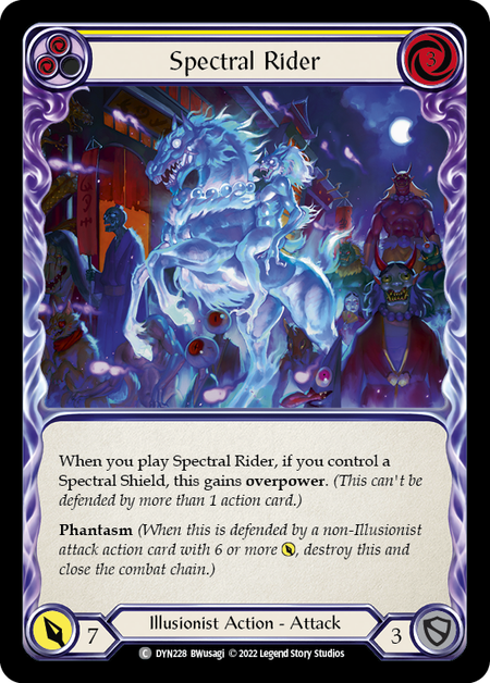 [228]【EN】【Rainbow Foil】Spectral Rider (黄)【DYN】[C][Illusionist]