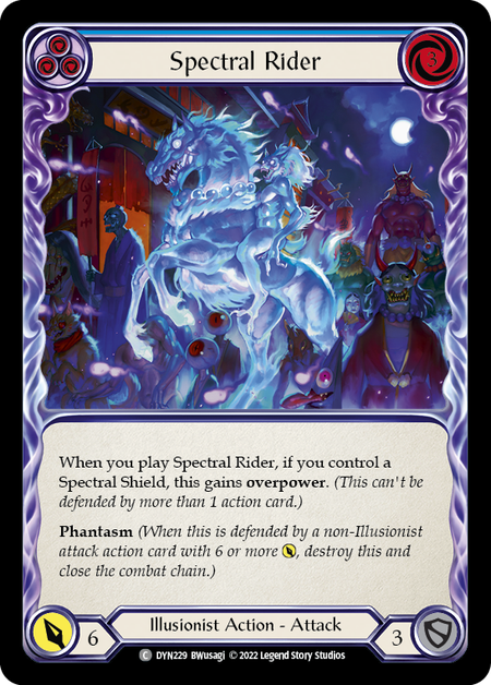 [229]【EN】【Rainbow Foil】Spectral Rider (青)【DYN】[C][Illusionist]