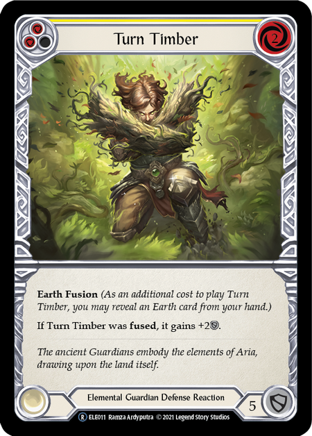 [011]【EN】【Rainbow Foil】Turn Timber (黄)【ELE-UL】[R][Elemental Guardian]