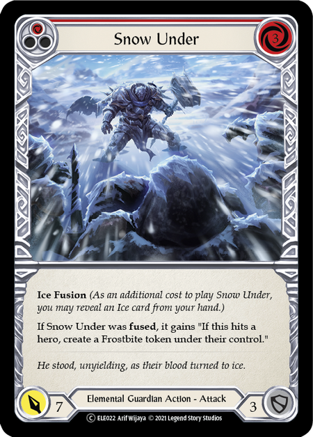 [022]【EN】【Rainbow Foil】Snow Under (赤)【ELE-UL】[C][Elemental Guardian]