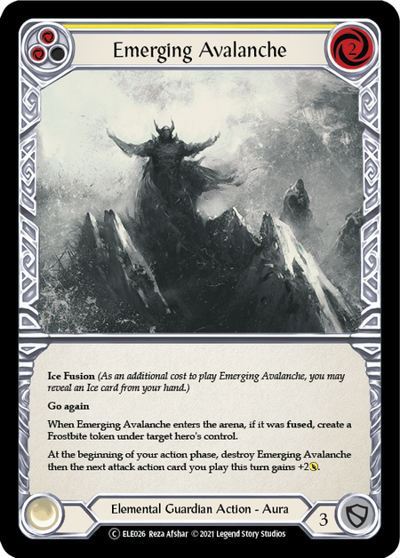 [026]【EN】【Rainbow Foil】Emerging Avalanche (黄)【ELE-UL】[C][Elemental Guardian]