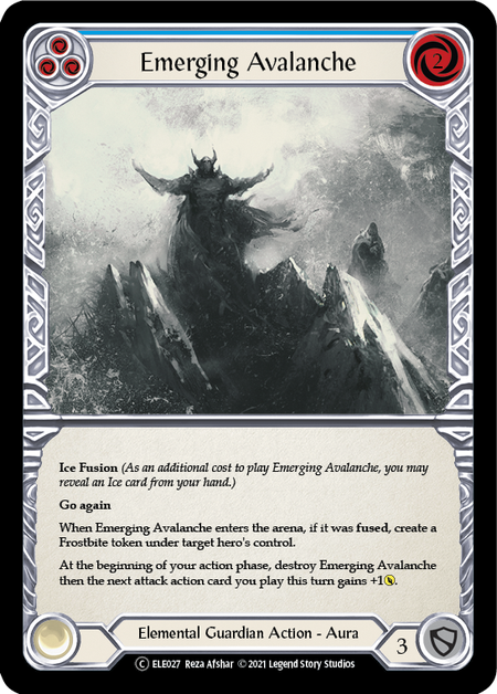 [027]【EN】Emerging Avalanche (青)【ELE-UL】[C][Elemental Guardian]