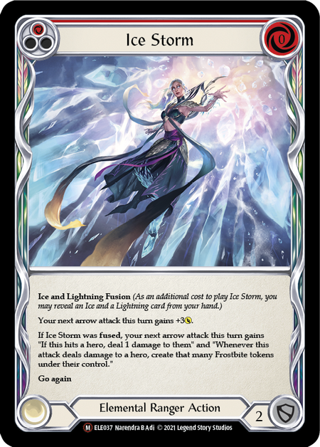 [037]【EN】【Rainbow Foil】Ice Storm【ELE-UL】[M][Elemental Ranger]