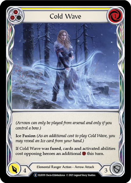 [039]【EN】【Rainbow Foil】Cold Wave (黄)【ELE-UL】[R][Elemental Ranger]