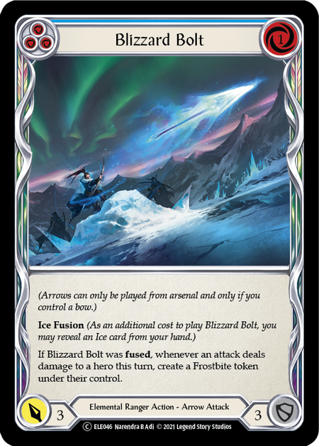 [046]【EN】【Rainbow Foil】Blizzard Bolt (青)【ELE-UL】[C][Elemental Ranger]