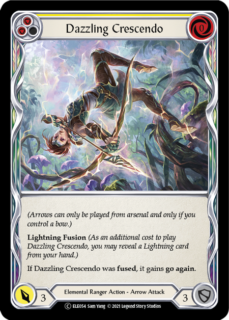 [054]【EN】【Rainbow Foil】Dazzling Crescendo (黄)【ELE-UL】[C][Elemental Ranger]