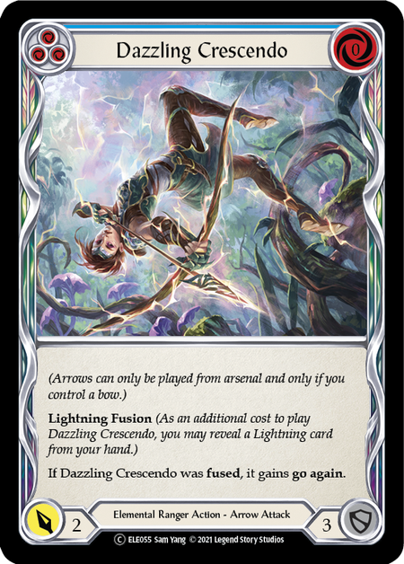 [055]【EN】【Rainbow Foil】Dazzling Crescendo (青)【ELE-UL】[C][Elemental Ranger]