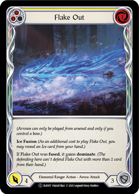 [057]【EN】【Rainbow Foil】Flake Out (黄)【ELE-UL】[C][Elemental Ranger]