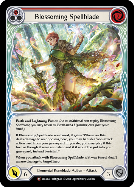 [064]【EN】【Rainbow Foil】Blossoming Spellblade【ELE-UL】[M][Elemental Runeblade]