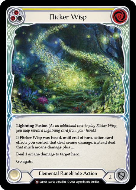 [065]【EN】【Rainbow Foil】Flicker Wisp【ELE-UL】[M][Elemental Runeblade]