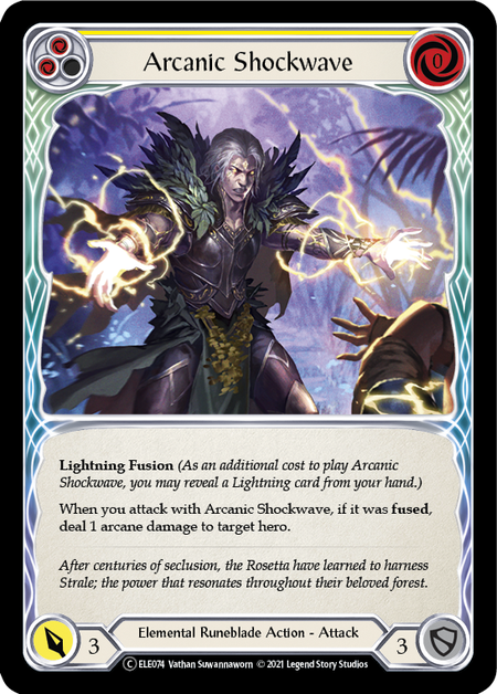 [074]【EN】【Rainbow Foil】Arcanic Shockwave (黄)【ELE-UL】[C][Elemental Runeblade]