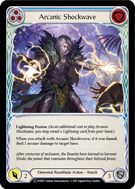 [075]【EN】【Rainbow Foil】Arcanic Shockwave (青)【ELE-UL】[C][Elemental Runeblade]