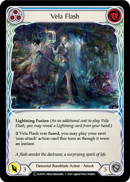 [078]【EN】【Rainbow Foil】Vela Flash (青)【ELE-UL】[C][Elemental Runeblade]