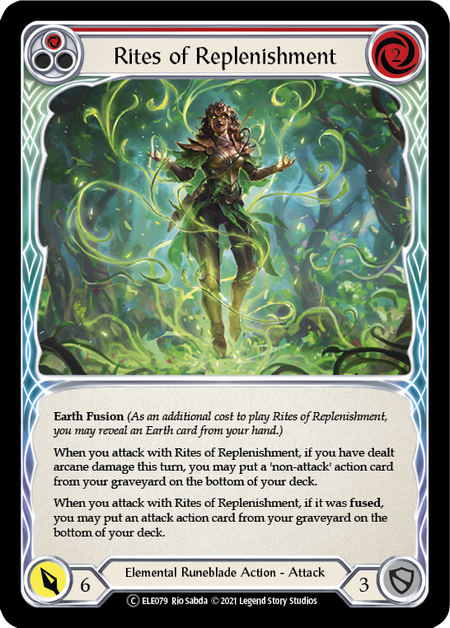 [079]【EN】【Rainbow Foil】Rites of Replenishment (赤)【ELE-UL】[C][Elemental Runeblade]