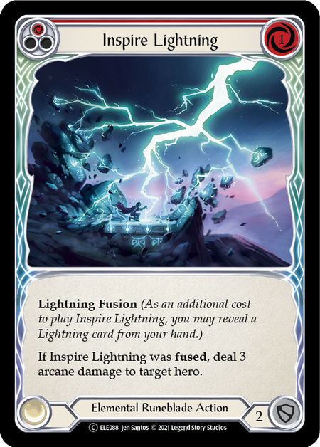 [088]【EN】【Rainbow Foil】Inspire Lightning (赤)【ELE-UL】[C][Elemental Runeblade]