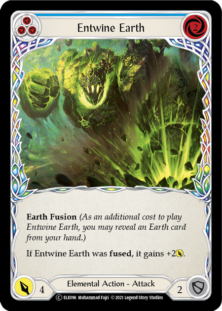 [096]【EN】【Rainbow Foil】Entwine Earth (青)【ELE-UL】[C][Elemental]