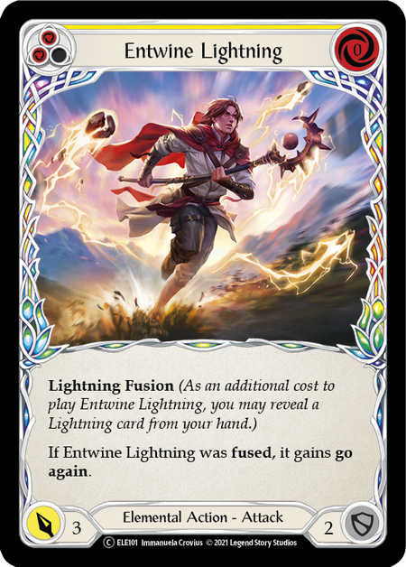 [101]【EN】【Rainbow Foil】Entwine Lightning (黄)【ELE-UL】[C][Elemental]