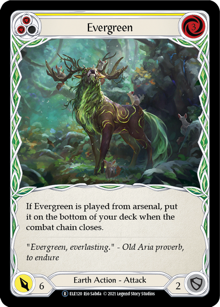 [120]【EN】【Rainbow Foil】Evergreen (黄)【ELE-UL】[R][Earth]