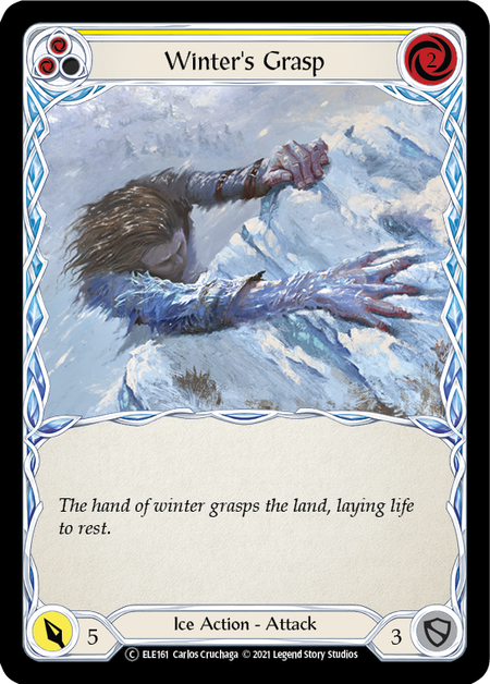 [161]【EN】【Rainbow Foil】Winter's Grasp (黄)【ELE-UL】[C][Ice]