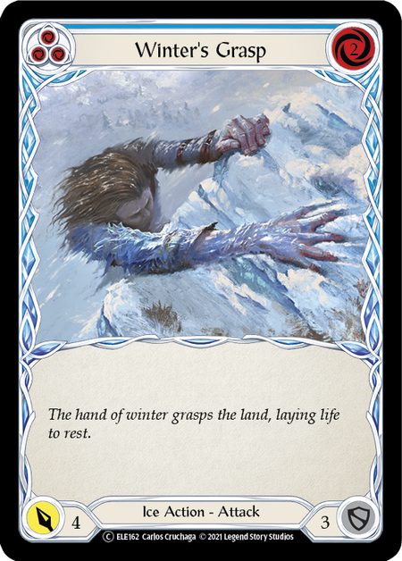 [162]【EN】【Rainbow Foil】Winter's Grasp (青)【ELE-UL】[C][Ice]