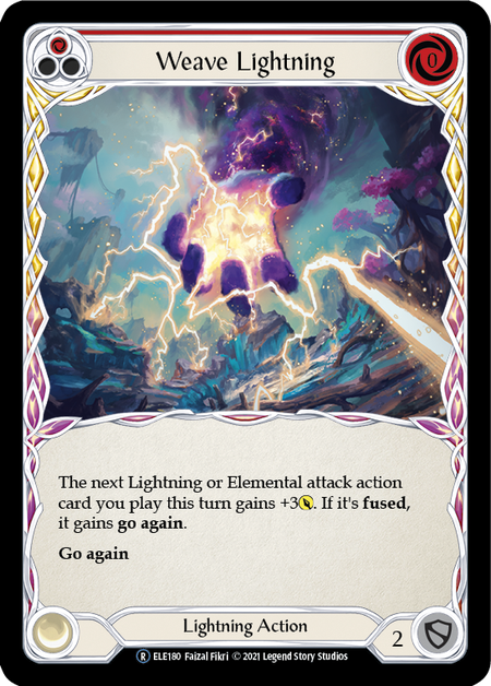 [180]【EN】【Rainbow Foil】Weave Lightning (赤)【ELE-UL】[R][Lightning]