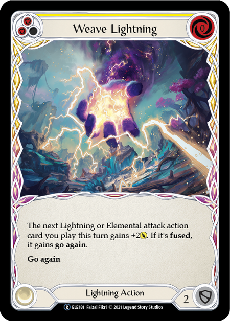 [181]【EN】【Rainbow Foil】Weave Lightning (黄)【ELE-UL】[R][Lightning]