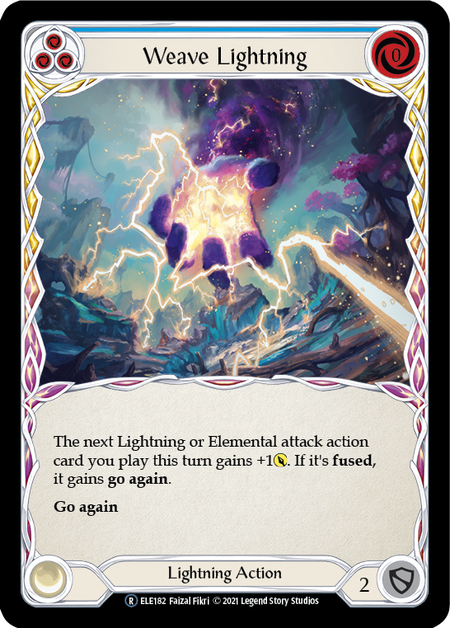 [182]【EN】【Rainbow Foil】Weave Lightning (青)【ELE-UL】[R][Lightning]