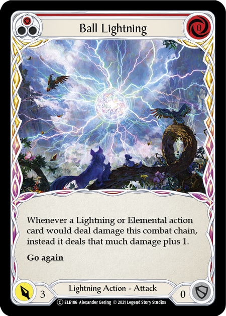 [186]【EN】【Rainbow Foil】Ball Lightning (赤)【ELE-UL】[C][Lightning]