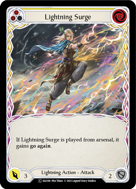 [190]【EN】【Rainbow Foil】Lightning Surge (黄)【ELE-UL】[C][Lightning]