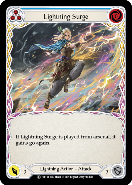 [191]【EN】【Rainbow Foil】Lightning Surge (青)【ELE-UL】[C][Lightning]