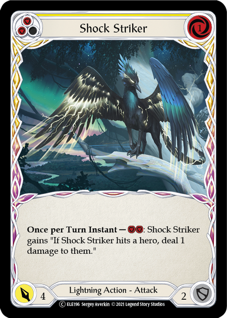 [196]【EN】【Rainbow Foil】Shock Striker (黄)【ELE-UL】[C][Lightning]