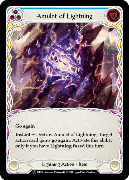 [201]【EN】【Rainbow Foil】Amulet of Lightning【ELE-UL】[C][Lightning]