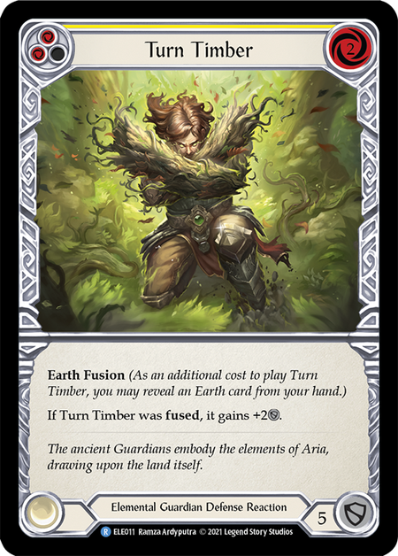 [011]【EN】【Rainbow Foil】Turn Timber (黄)【ELE1st】[R][Elemental Guardian]