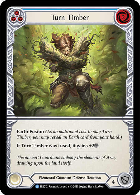 [012]【EN】【Rainbow Foil】Turn Timber (青)【ELE1st】[R][Elemental Guardian]