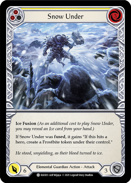 [023]【EN】【Rainbow Foil】Snow Under (黄)【ELE1st】[C][Elemental Guardian]