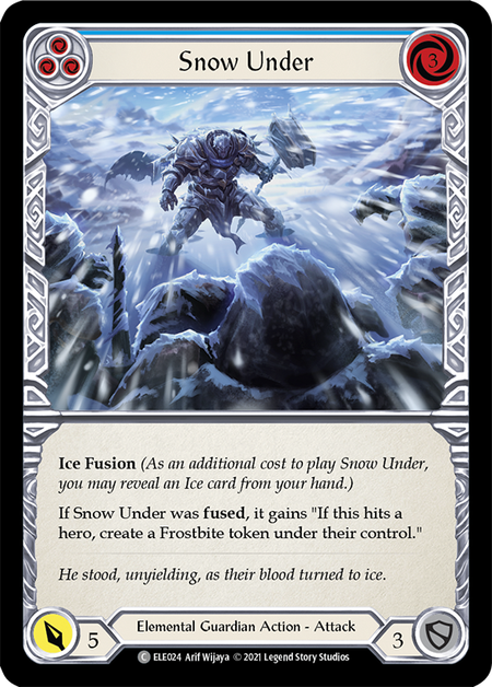 [024]【EN】【Rainbow Foil】Snow Under (青)【ELE1st】[C][Elemental Guardian]