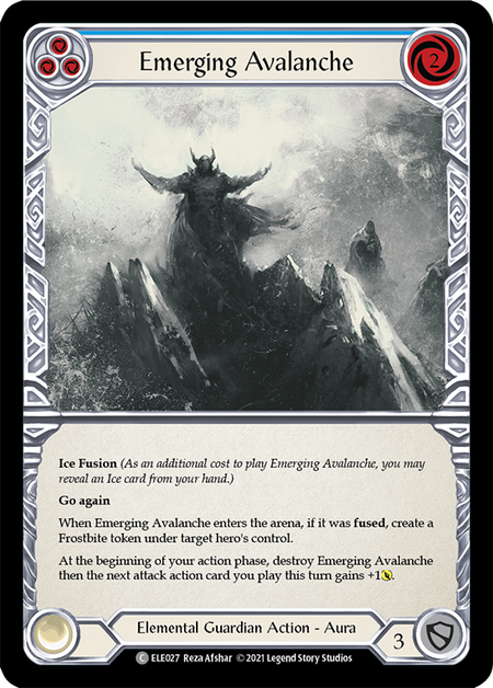 [027]【EN】Emerging Avalanche (青)【ELE1st】[C][Elemental Guardian]