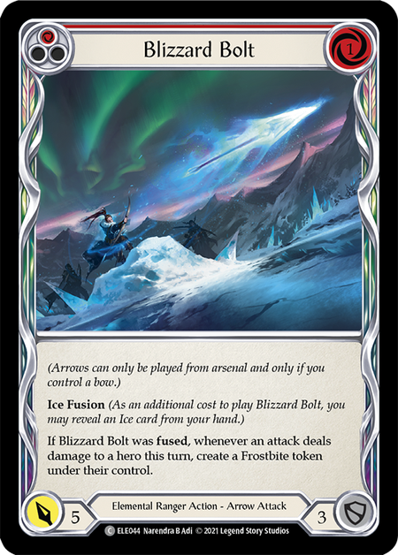 [044]【EN】【Rainbow Foil】Blizzard Bolt (赤)【ELE1st】[C][Elemental Ranger]