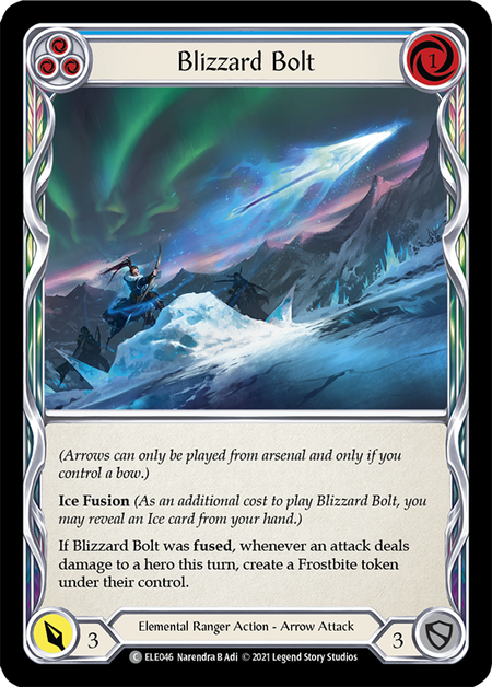 [046]【EN】【Rainbow Foil】Blizzard Bolt (青)【ELE1st】[C][Elemental Ranger]