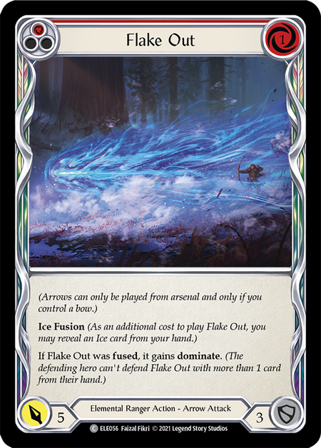 [056]【EN】【Rainbow Foil】Flake Out (赤)【ELE1st】[C][Elemental Ranger]