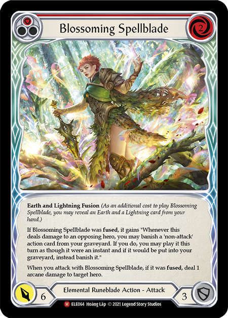 [064]【EN】【Rainbow Foil】Blossoming Spellblade【ELE1st】[M][Elemental Runeblade]