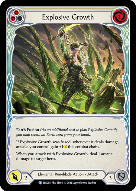 [068]【EN】【Rainbow Foil】Explosive Growth (黄)【ELE1st】[R][Elemental Runeblade]