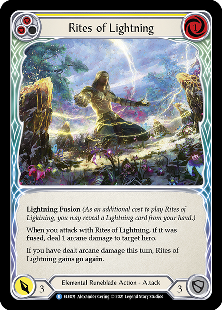 [071]【EN】【Rainbow Foil】Rites of Lightning (黄)【ELE1st】[R][Elemental Runeblade]